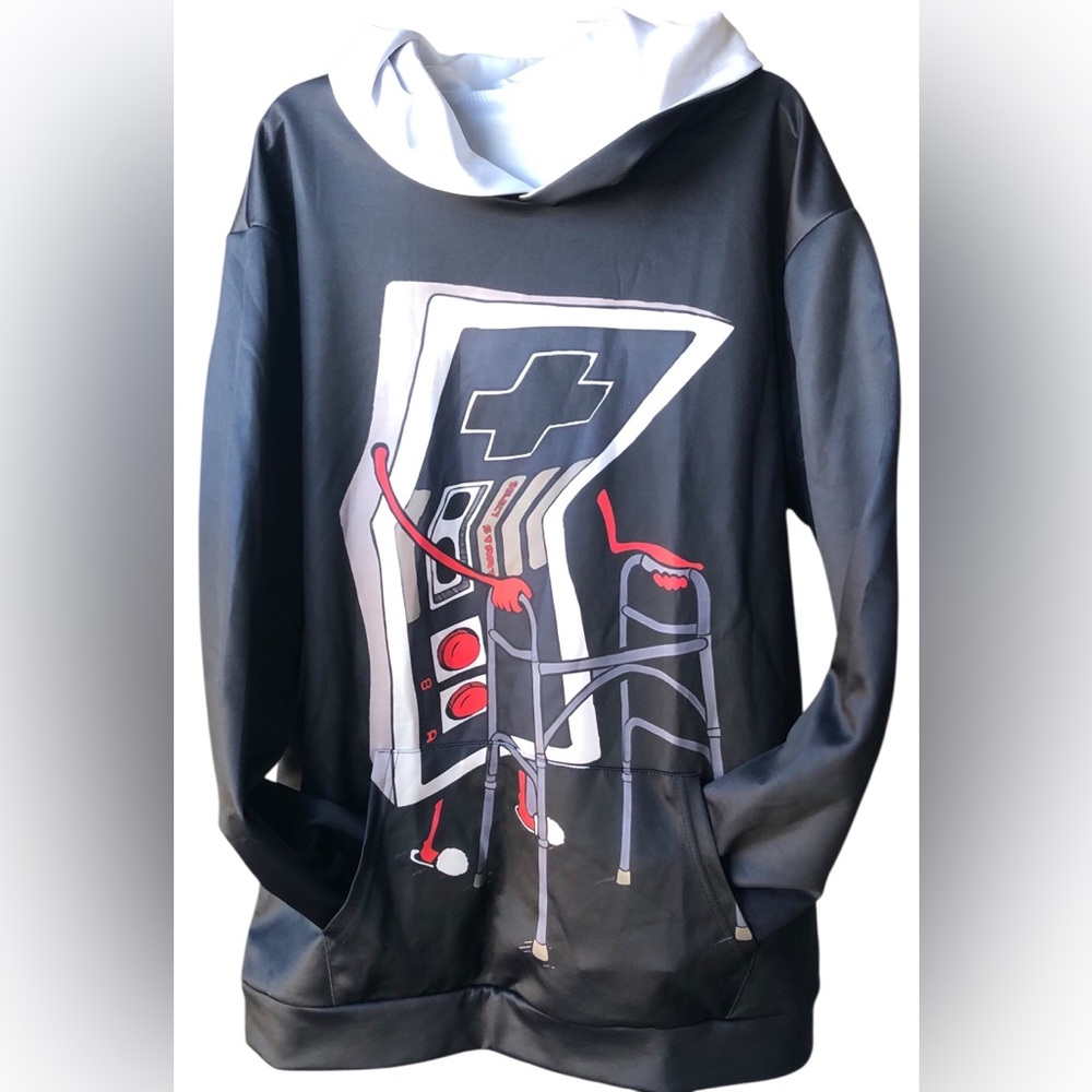 Graphic Black and White Hoodie Game Fashion Express Your Unique Style Customize - Picture 2 of 5